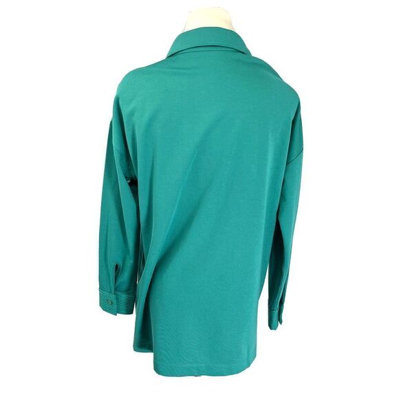 Soft Surroundings Tunic Women’s Size Small Petite Teal V-neck Collared Stitching - Picture 3 of 10